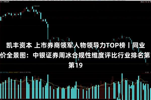 凯丰资本 上市券商领军人物领导力TOP榜丨同业评价全景图：中银证券周冰合规性维度评比行业排名第19