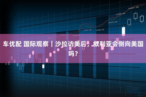 车优配 国际观察|沙拉访美后,叙利亚会倒向美国吗?